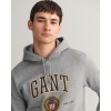 GANT Men's Regular Fit Crest Shield Sweat Hoodie 2037028 93 Grey Melange