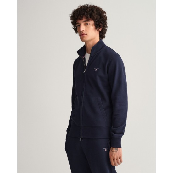 Gant Men's Regular Fit Original Full-Zip Cardigan 2048004 433 Evening Blue