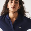 Lacoste Γυναικεία Ρευστή Polo Piqe Μπλούζα Χαλαρής Εφαρμογής PF0504 00 166 Μπλε