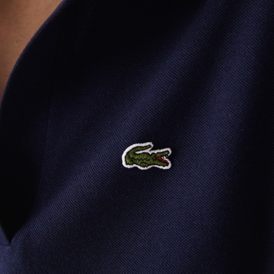 Lacoste Γυναικεία Ρευστή Polo Piqe Μπλούζα Χαλαρής Εφαρμογής PF0504 00 166 Μπλε