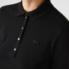 Lacoste Γυναικεία Ελαστική Βαμβακερή Polo Pique Μπλούζα Στενή Γραμμή PF5464 00 031 Μαύρο