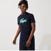 Lacoste Men's SPORT 3D Print Crocodile Breathable Jersey T-shirt Navy Blue