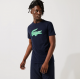 LACOSTE Men's SPORT 3D Print Crocodile Breathable Jersey T-shirt Navy Blue