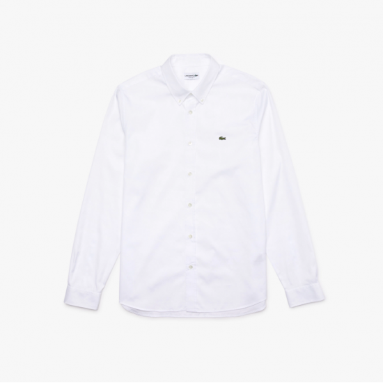 Lacoste Men's Regular Fit Premium Cotton Shirt White