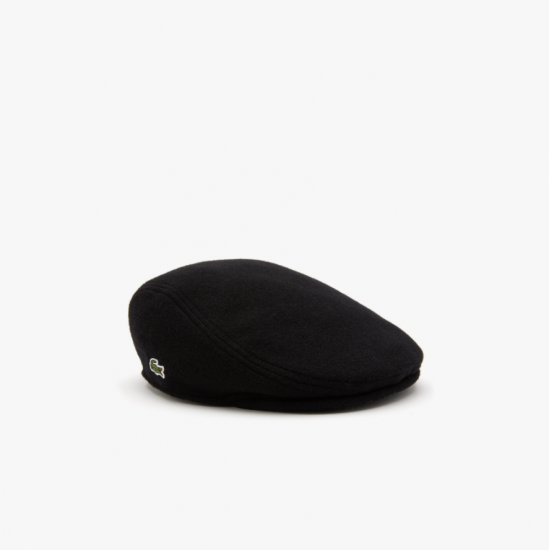 LACOSTE Unisex Wool Felt Blend Beret RK0372 00 031 Black