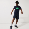 Lacoste Men's SPORT 3D Print Crocodile Breathable Jersey T-shirt Navy Blue