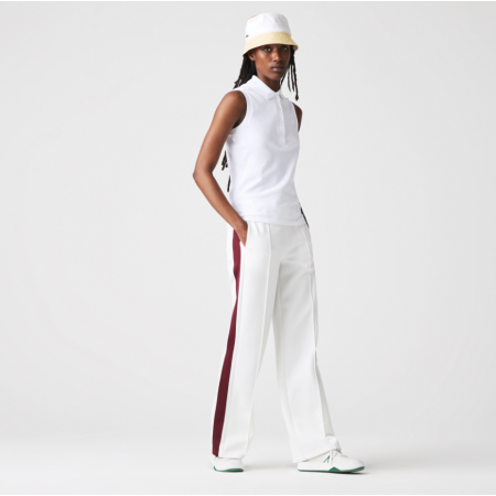 LACOSTE Γυναικεία Βαμβακερή Αμάνικη Polo Μπλούζα Slim Fit PF5445 00 001 Λευκή LACOSTE Γυναικεία Βαμβακερή Αμάνικη Polo Μπλούζα Slim Fit PF5445 00 001 Λευκή