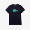 Lacoste Men's SPORT 3D Print Crocodile Breathable Jersey T-shirt Navy Blue