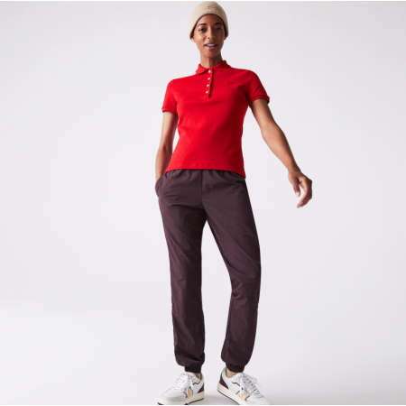 Lacoste Women's Slim fit Stretch Cotton Piqué Polo Shirt Red