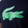 Lacoste Men's SPORT 3D Print Crocodile Breathable Jersey T-shirt Navy Blue