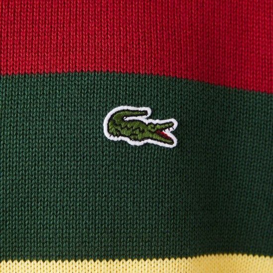 LACOSTE Ανδρικό Βαμβακερό Ριγέ Πλεκτό Κανονική Γραμμή AH1674 00 MG9 Multicolour