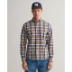 GANT Men's Cotton Regular Fit Colorful Check Shirt 3230056 229 Mahogany Brown