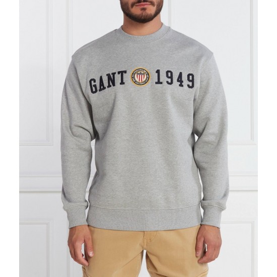 Gant Men's Relaxed Fit Crest C-Neck Sweatshirt 2006068 93 Grey Melange