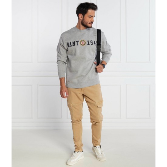 Gant Men's Relaxed Fit Crest C-Neck Sweatshirt 2006068 93 Grey Melange