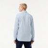 LACOSTE Men's Slim Fit Check Stretch Poplin Shirt CH0205 00 F6Z Light Blue