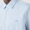 LACOSTE Men's Slim Fit Check Stretch Poplin Shirt CH0205 00 F6Z Light Blue