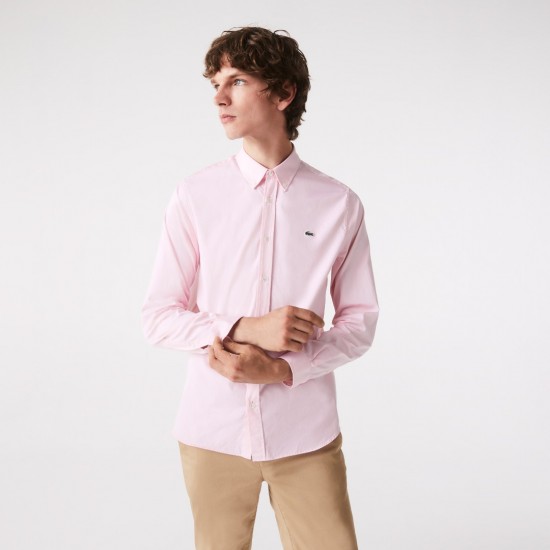 LACOSTE Men's Regular Fit Premium Cotton Shirt CH2933 00 ADY Pastel Pink