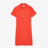 LACOSTE Women's Stretch Cotton Piqué Polo Dress EF5473 00 02K Orange