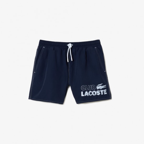 LACOSTE Ανδρικό Σορτς Μαγιό Quick Dry Essential Logo MH5637 00 166 Σκούρο Μπλε