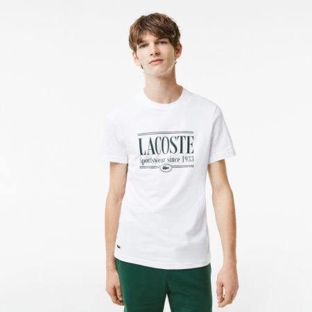 LACOSTE Men's Cotton Regular Fit Jersey T-shirt TH0322 00 001 White