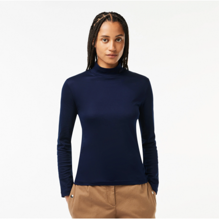 Lacoste Women's Cotton Turtleneck TF2310 00 166 Navy Blue