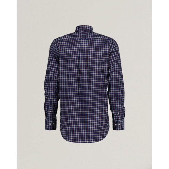 Gant Men's Regular Fit Cotton Twill Micro Multi Check Shirt 3230201 433 Evening Blue