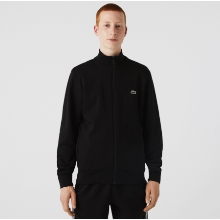 LACOSTE Men's Cotton Regular Fit Brushed Fleece Zip-Up Sweatshirt SH9622 00 031 Black