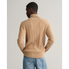 Gant Men's Cotton Cable Knit Turtleneck Sweater 8050607 296 Khaki Mel