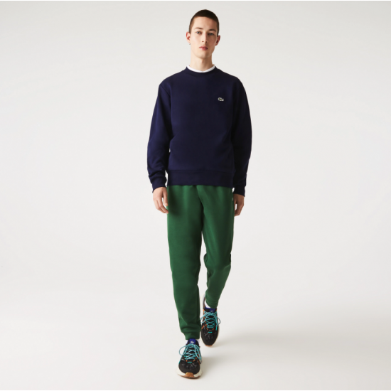Lacoste Ανδρικό Βαμβακερό Brushed Φούτερ Κανονική Γραμμή SH9608 00 166 Μπλε Σκούρο