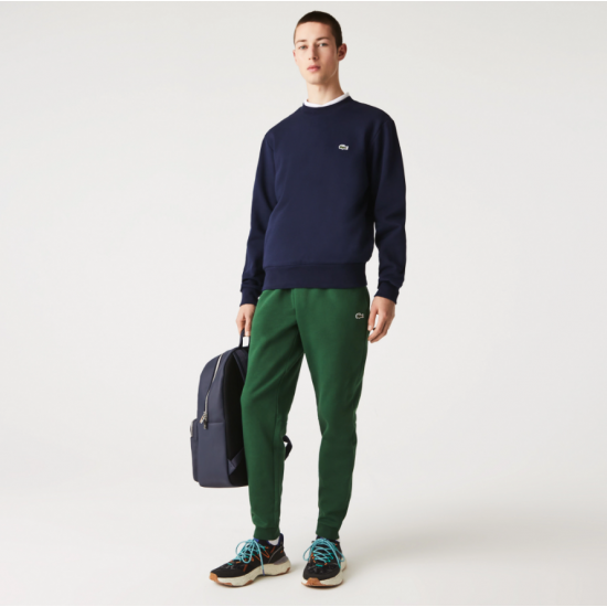 Lacoste Ανδρικό Βαμβακερό Brushed Φούτερ Κανονική Γραμμή SH9608 00 166 Μπλε Σκούρο