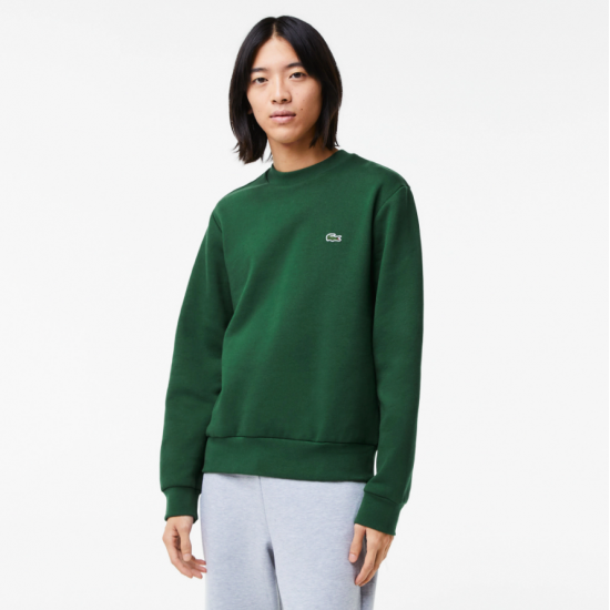 Lacoste Men's  Organic Brushed Cotton Sweatshirt SH9608 00 132 Pine Green