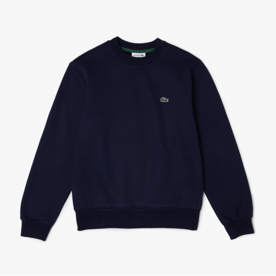 Lacoste Ανδρικό Βαμβακερό Brushed Φούτερ Κανονική Γραμμή SH9608 00 166 Μπλε Σκούρο