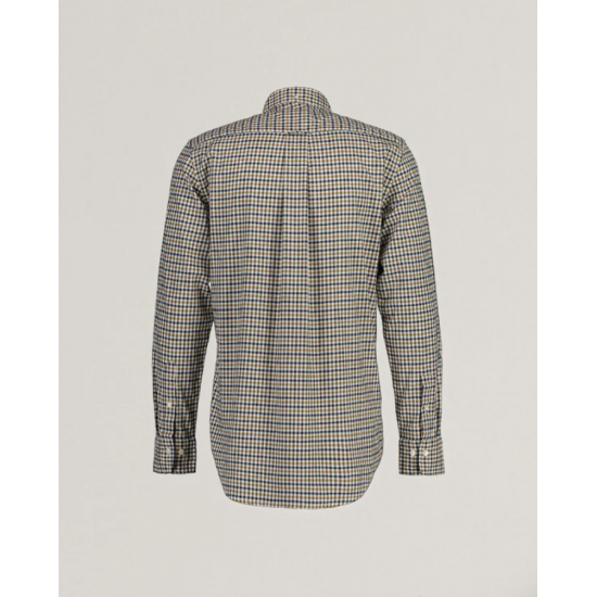 Gant Men's Regular Fit Cotton Twill Micro Multi Check Shirt 3230201 113 Eggshell