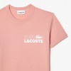 Lacoste Γυναικεία Βαμβακερή T-Shirt Jersey Μπλούζα Στενή Γραμμή TF5606 00 ADQ Ανοιχτό Ροζ