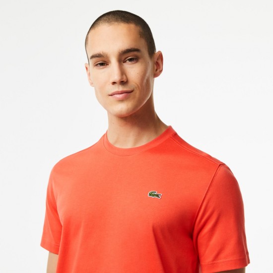 Lacoste Men's Cotton Regular Fit Ultra Dry Sport Jersey T-Shirt TH7618 00 02K Orange