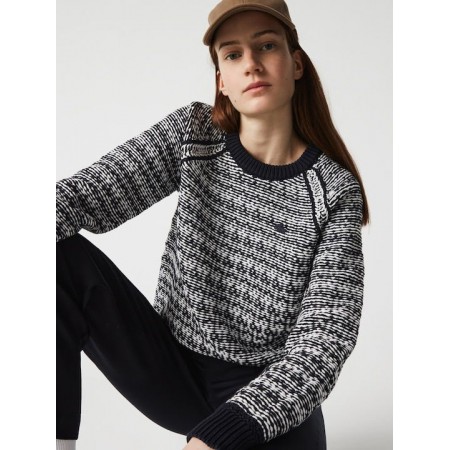 LACOSTE  Women's Relaxed Fit Crew Neck Sweatshirt AF8521 00 HHW Marine