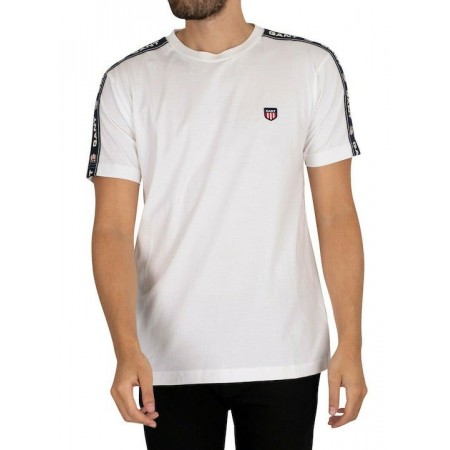 Gant Men's Cotton Regular Fit Shoulder Tape T-Shirt 2003160 110 White