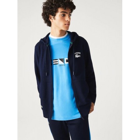 LACOSTE Men's Cotton Regular Fit Chest Logo Fleece Sweatshirt SH2481 00 166 Marine