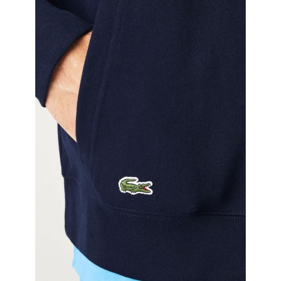 Lacoste Men's Cotton Regular Fit Chest Logo Fleece Sweatshirt SH2481 00 166 Marine