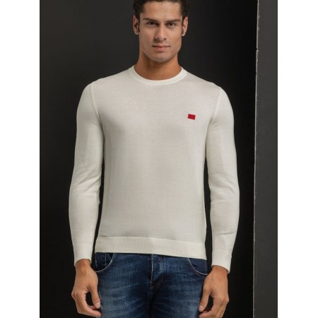 HUGO BOSS Men's Oganic-Cotton Sweater San Cassius-C1 50475083 118 Open White