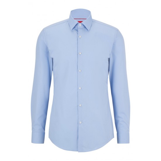 HUGO BOSS Men's Slim-Fit Cotton Poplin Shirt Kenno 50289499 459 Light Blue