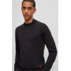 HUGO BOSS Men's Organic Cotton Zip Up Cardigan San Jaque-C 50474809 001 Black