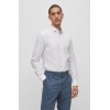 HUGO BOSS Men's Slim-FIit  Structured Cotton Poplin Shirt Kason 50490122 199 Open White