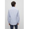 HUGO BOSS Men's Slim-Fit Structured Cotton Poplin Shirt Kason 50490122 459 Light Blue