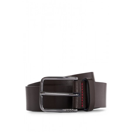 HUGO BOSS Men's Italian-Leather Belt Geek 50496596 202 Dark Brown