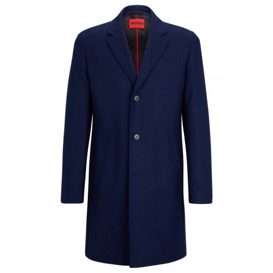 HUGO BOSS Men's Wool Blend Coat Malte 50501968 412 Navy