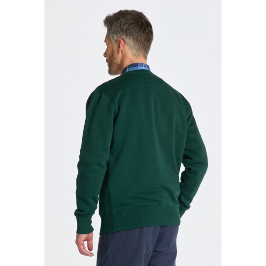 Gant Men's Regular Fit Embrossed Sweat C-Neck 2007074 374 Tartan Green