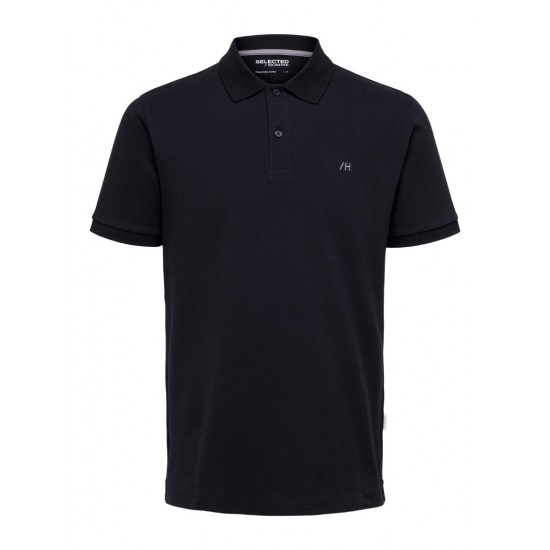 SELECTED Ανδρική Μπλούζα Polo Μονόχρωμη SLHDANTE SS POLO NOOS 16087839-Black (Μαύρο)