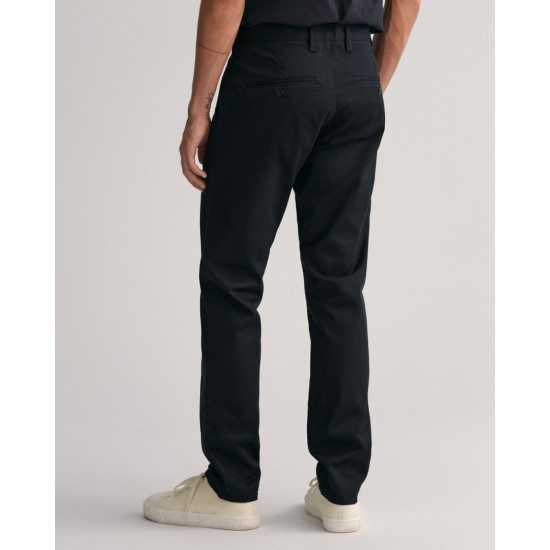 Gant Men's Cotton Slim Fit Twill Chinos 1505221 5 Black