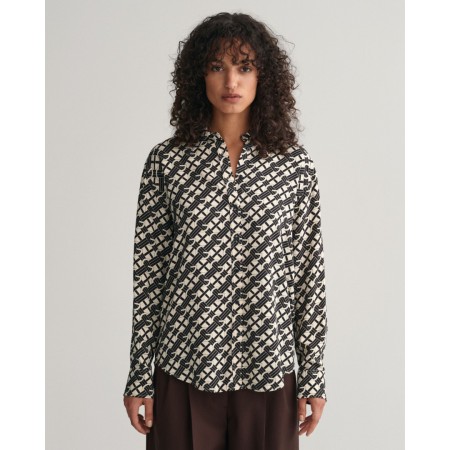Gant Women's Relaxed Fit G Patterned Shirt 4300248 116 Linen